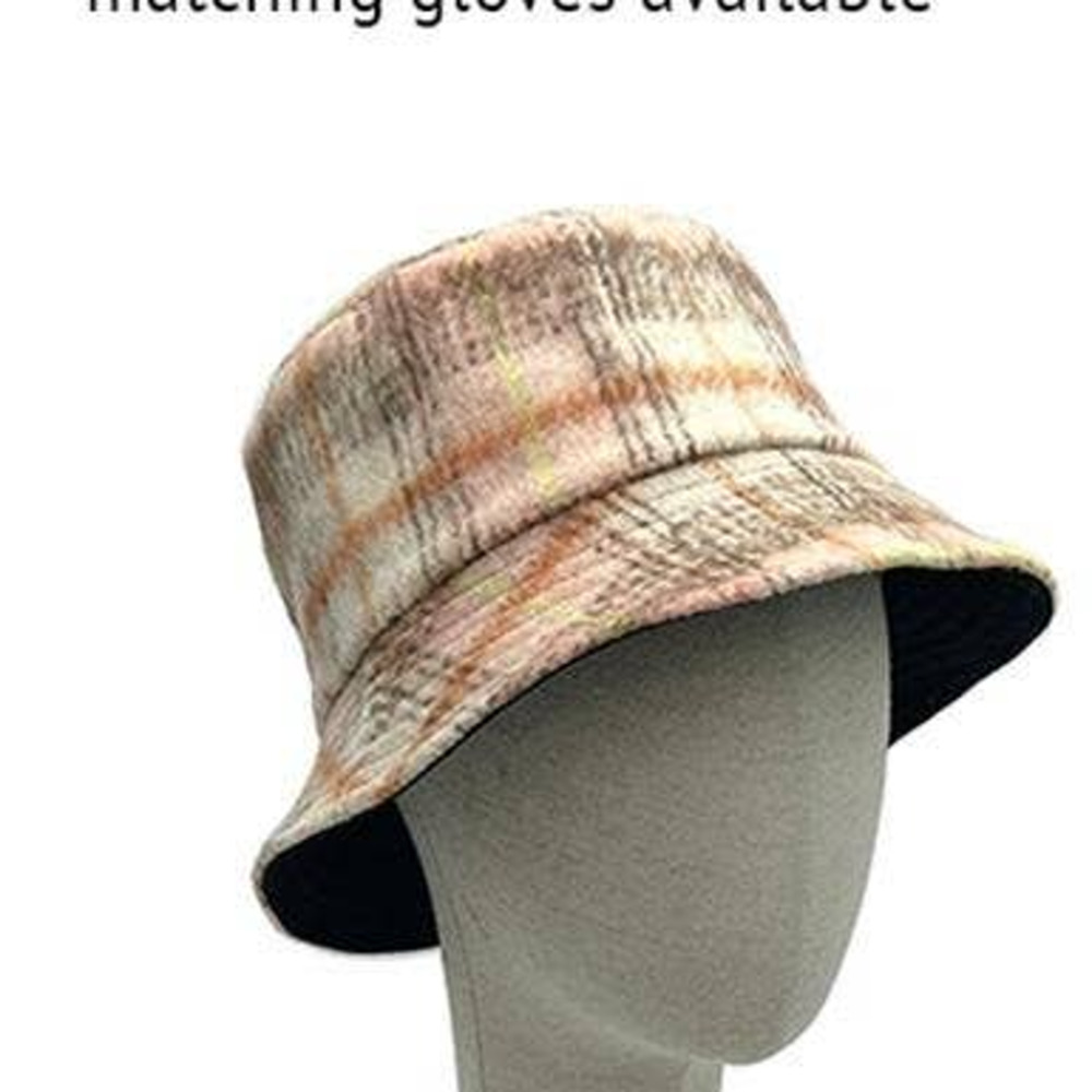 Pink Plaid Pattern Bucket Hat - Picture 3 of 4
